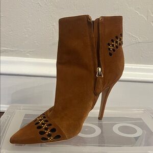 Brian Atwood Tan Suede Heeled Boots